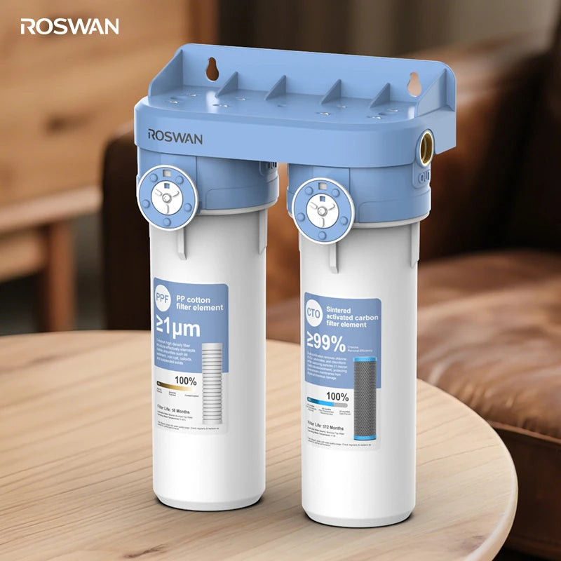 OEM 10 Inch 2-Stage Water Filter PP Sediment GAC Carbon 1 Micron Under Sink Point of Entry Kitchen RV Outdoor for Home