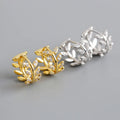 Hot Sale 925 Silver Wholesale Fine Jewelry 925 Sterling Silver Gold Plated Leaves Wholesale Hoop Earrings for Women