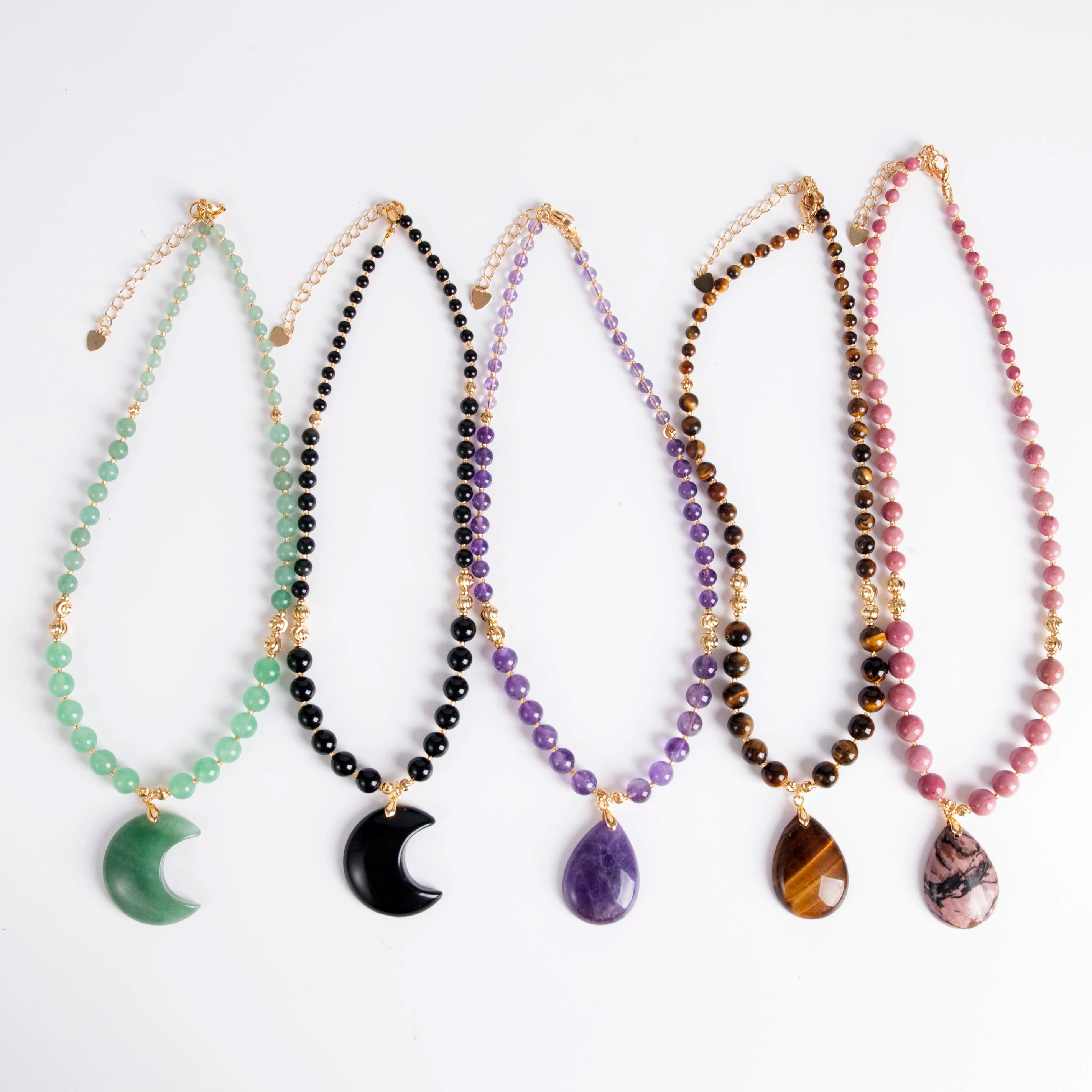 Wholesale 18K Gold Spacer Beads Charming Tiger Eye Natural Stone Necklace with Copper Plating Classic Style Quartz for Gifts