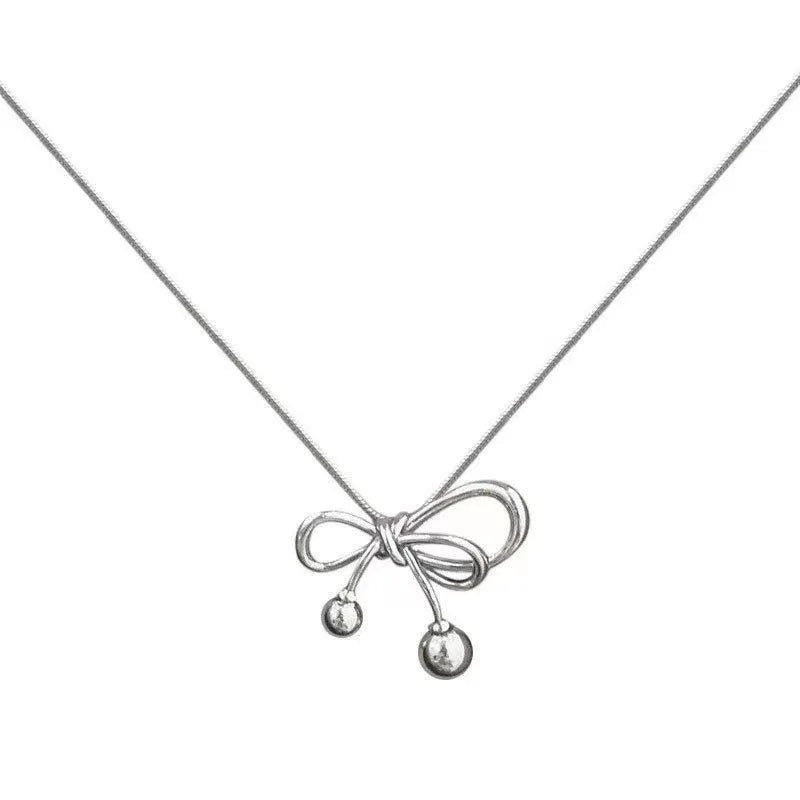 Bow Sweater Chain Necklace Female Niche Design Sense High-grade Light Luxury Personality Temperament Hot Selling Accessories