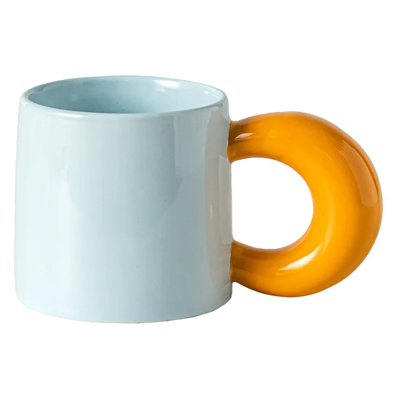 Ins Korea Unique Cute Hand Painted Custom Logo Ceramic Coffee Mug