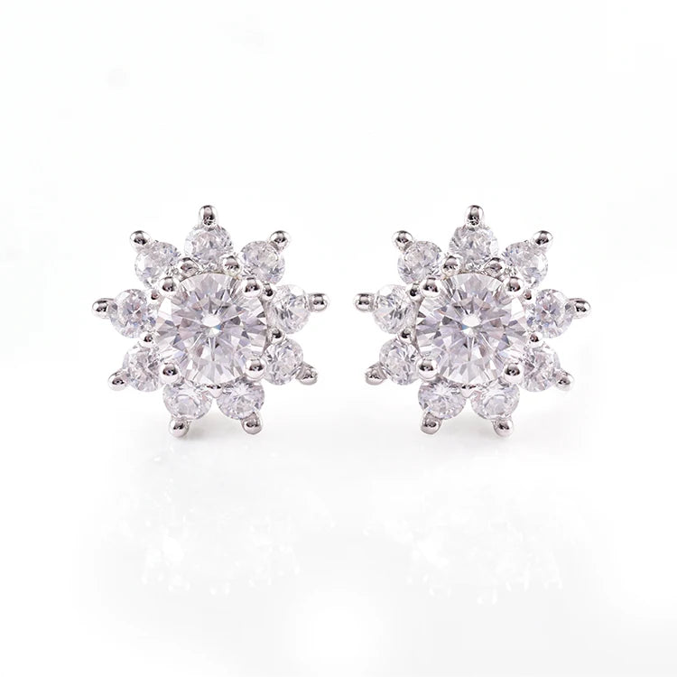VVS1 Color D Moissanite 925 Silver Earrings 18K Gold Plated Jewelry Gift for Women and Girls