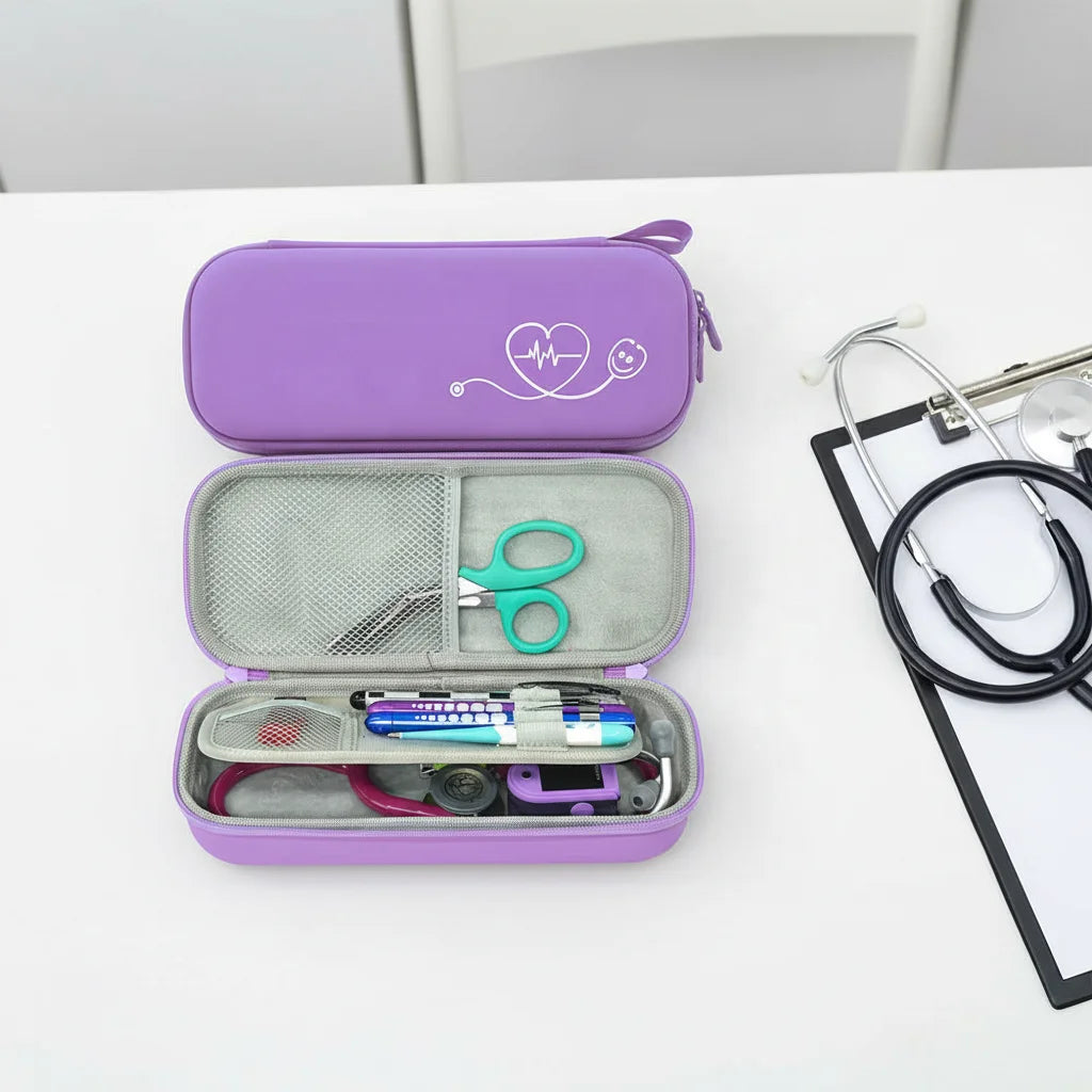 Factory Custom EVA Hard Shell Littmann Stethoscope Pink Waterproof PU Personalized Nurse Doctor Medical Carrying Case