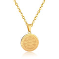Islamic for Pendant Necklace 18K Gold Plated Stainless Steel Arabic Calligraphy Charm Hypoallergenic Tarnish-Free