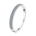 D Color Cheap Half Ring Past Diamond Test Cincin 925 Sterling Silver Jewelry Wedding Rings for Women