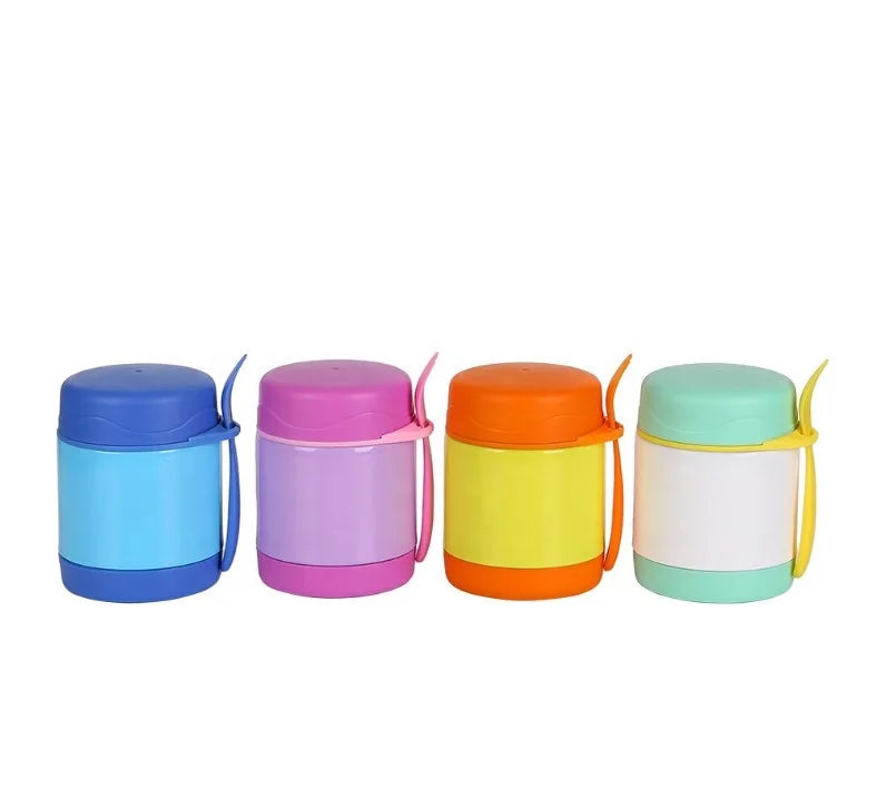 Great Thermos Idear for Kids School Lunches Stainless Steel 350ml Thermos Food Jars with Spoon and Lunchboxes