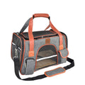 Upgrade air Pet Leather Carrier Bag Travel Folding Portable Car Seat Soft Sided Pet Crate for Cats
