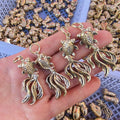 Hot Sale Lovely Pyrite Animal Natural Crystal Chalcopyrite Carving Goldfish Key Ring Pendant Decoration