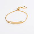 Tarnish Free Waterproof Personalized Fashion Jewelry Gold Plated Stainless Steel Laser Heart Blank Bar Diy Custom Print Bracelet