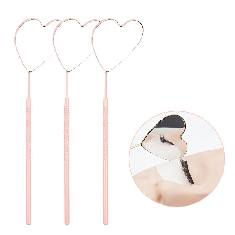 Custom Logo Professional Stainless Steel Lash Extensions Grafting Inspection Mirror Popular Multifunctional Tool Eyelashes