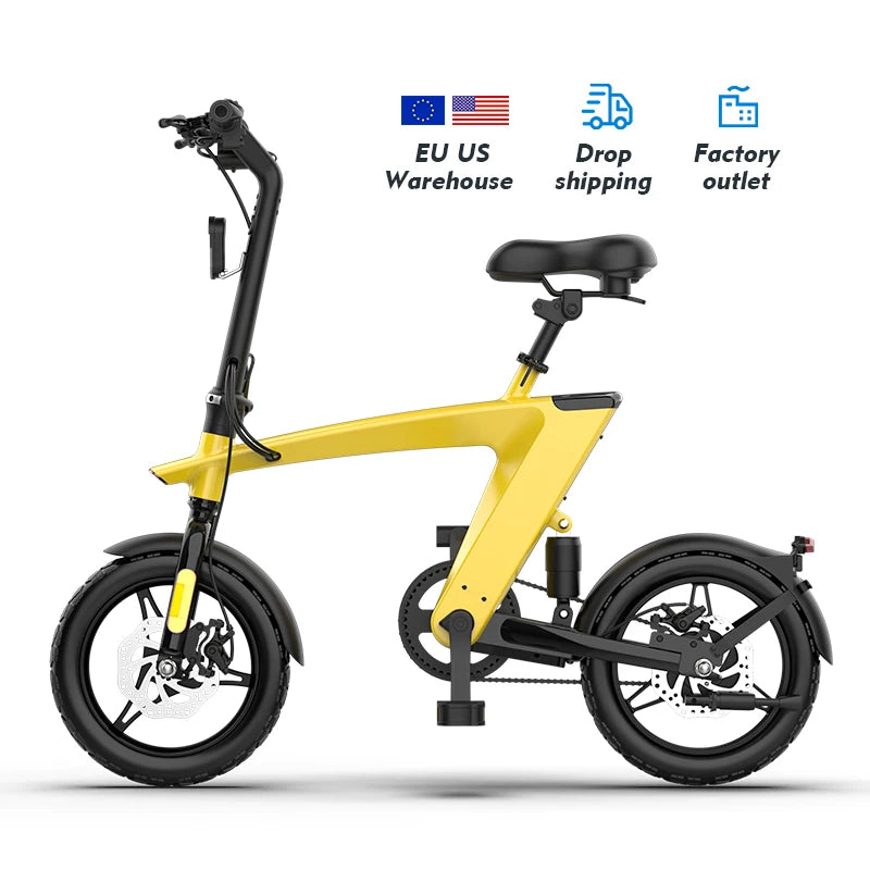 KIXIN 250W Foldable Electric Hybrid Bicycle 14 Inch 36V 10Ah Lithium Battery Dropship Adult Electric Bicycle US EU Warehouse