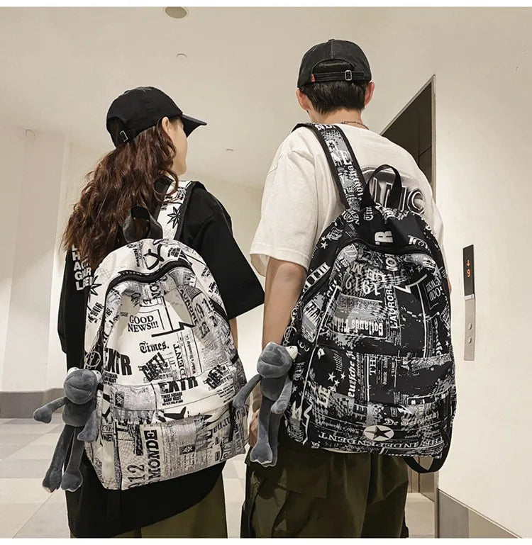 2023 Lightweight 20-36L Geometric Pattern Backpack Physiological Curve Back Support for Boys Women Zipper Closure for School