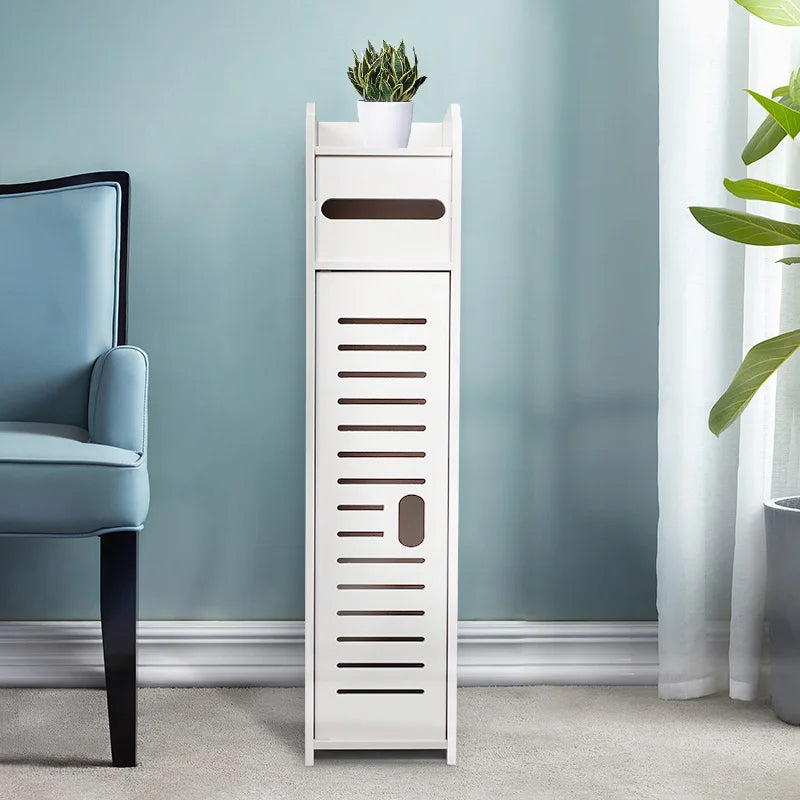 Double Tiers Standing Type Wood Bathroom Storage Rack Shelf Non-Perforating Floor-to-Ceiling Cabinet for Kitchen Use Household