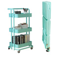 DSH Durable Home Metal 3 Layers Folding Storage Rack Cart Foldable Trolley Cart