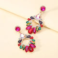 2025 Luxury 12 Colors Design Chandelier Large Dangle Drop Earrings for Women Flower Crystal Women Statement Drop Earrings Women