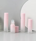 10ml Rose Gold Glass Roller Bottles Refillable Clear Pink Perfumes Roll on Bottle with Stainless Steel Balls
