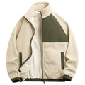 Autumn and Winter New Fleece Coat Thickened Cardigan Outdoor Custom Fashion Men's Patchwork Stand Collar Sherpa Jacket for Men
