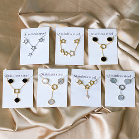 Japanese and Korean Personality Shell Earrings Necklace Jewelry Set