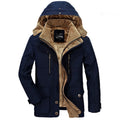 S-6XL Autumn and Winter Men's Jacket Hood Zipper Warm Coats Heavy Weight Cargo Coats Utility Clothing for Men
