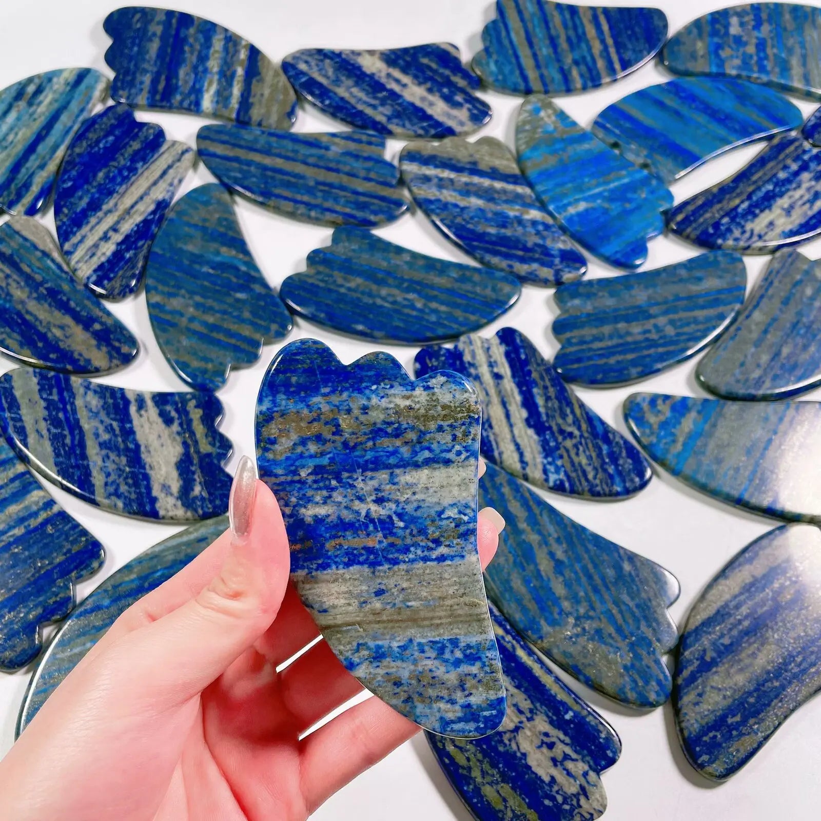 Huiying PA Acupuncture Natural Claw Shape Stone Lapis Lazuli Gua Sha