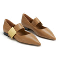 Showcasing Personality Top Layer Genuine Leather Women's Flats Commuter Slightly Waterproof Loafer Shoes Customize Logo