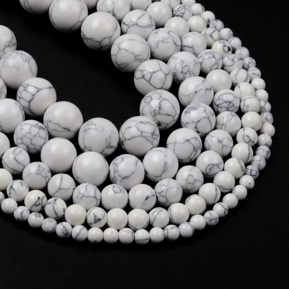 Wholesale Synthetic White Turquoise Stone Loose Round Beads for Jewelry Making