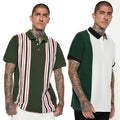 KY Men's Solid Short Sleeve Golf for Polo Shirt Business-Style Knitted Fabric Anti-Wrinkle Garment Dyed