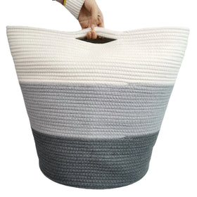 Hot Sale Foldable Storage Basket Cotton Rope Woven Laundry Basket