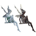 New Tudor and Turek Sitting Fairy Statue Resin Craft Landscaping Yard Decoration Sitting Fairy Statue for Garden