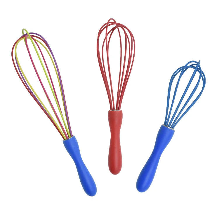 Kitchen Accessories Silicone Egg Beater with PP Handle Manual Pastry Egg Whisk for Kitchen Egg Whites with Butter Mixer