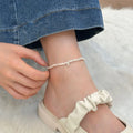 Irregular Sweet Baroque Shaped Pearl Beads Anklets S925 Sterling Silver Heart Charm Bracelets Jewelry Gift Accessories YB-XY-301