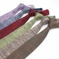 Factory Manufactured Lot Stock Male Flat End Leisure Polyester Neckties Two Color Knitted for Men Tie