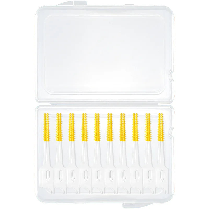 Wholesale Plastic Tooth Stick Micro Interdental Brush Custom logo Silicone Toothpick Brush