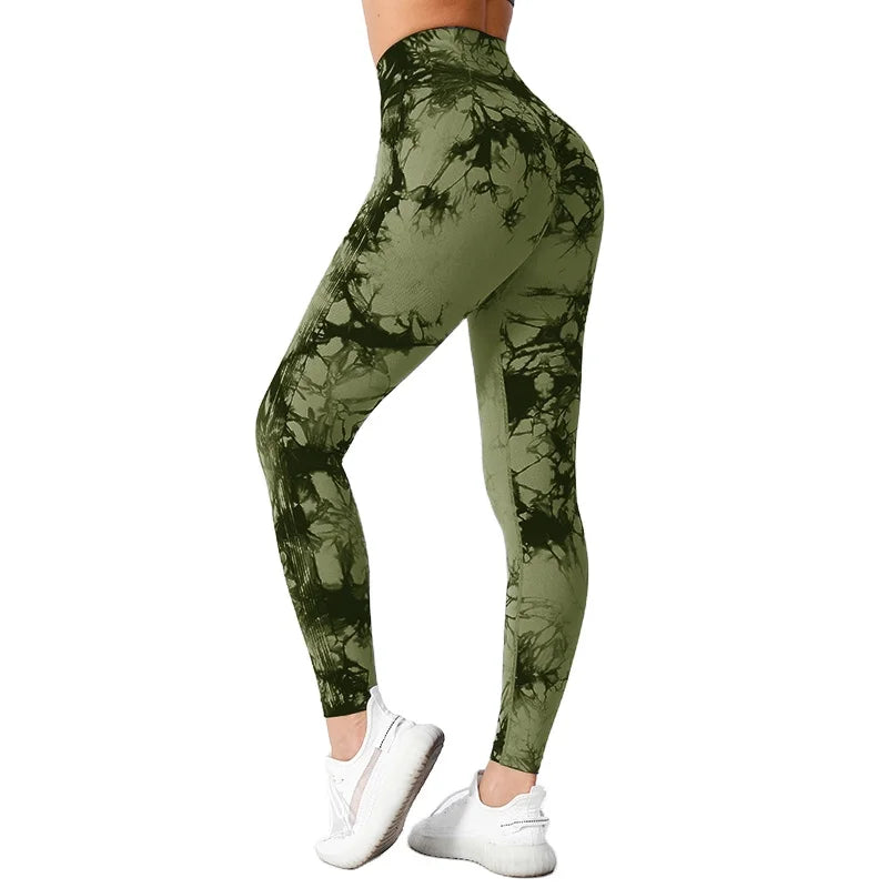 Women's High Waist Peach Hip Yoga Trousers Spandex/Nylon Scrunch Butt Seamless Breathable Quick-Dry Fitness Pants
