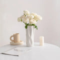 Nordic Minimalist White Ceramic Vase Creative Floral Ware for Fresh and Dried Flowers for Dining Table and Living Room Decor