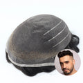 Premium Human Hair Men's Toupee 0.11mm Welded Lace Base Natural Hairline Wig 8x10 Capillary Prosthesis for Professional Salon