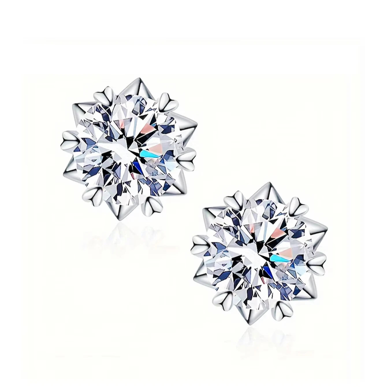 Fashionable Wholesale Moissanite Stud Earrings 925 Sterling Silver 0.5ct 1ct VVS Moissanite Earrings