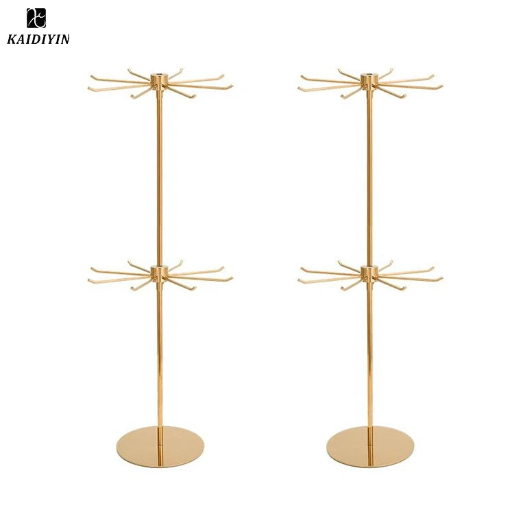 Wholesale 15.7-Inch Rotating Jewelry Display Stand Adjustable Height Necklace Holder 8 Hooks Countertop Display Racks