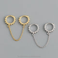 925 Sterling Silver Geometric Bead Gold Silver Chain Tassel Round Hoop Earrings for Women Party Bohemian Jewelry Gift