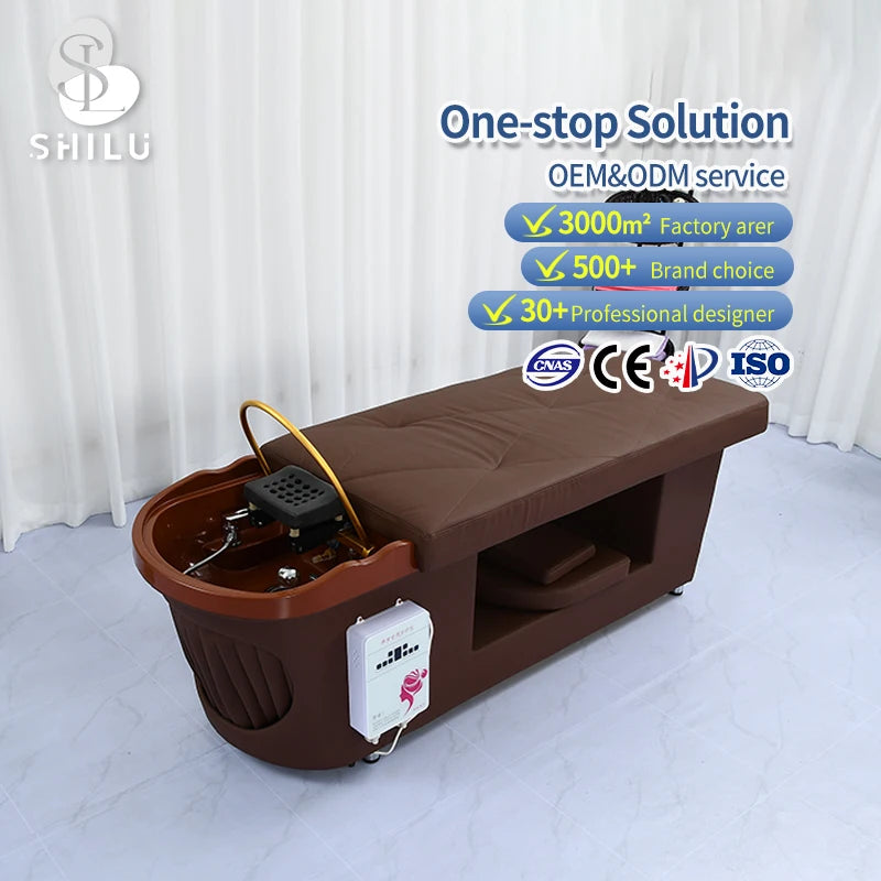 Modern TX8 PU Leather Head Spa Hair Wash Basin Barber Shop Beauty Salon Furniture for Hotel Thai Massage Shampoo Bed Workshop MegaBDM