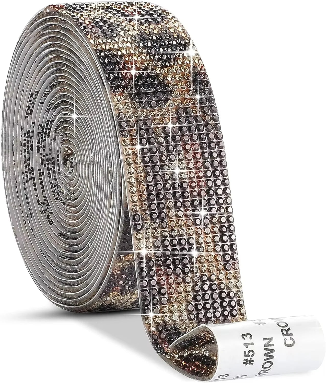 1Yard Leopard Print Rhinestone Trim Diamond Strip Adhesive Ribbon for Garments