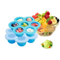 7 Cavities Silicone Baby Food Storage Container Silicone Egg Bites Mold Silicone Half Ball Ice Tray With Clear Lid