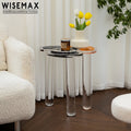 WISEMAX FURNITURE Nordic Living Room Furniture Irregular Shape Sofa Side Table Transparent Acrylic Coffee Table with 3 Legs