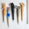 Fun Custom Animal Sculpture Ballpoint Ball Gift Gel Pen School Stationary Novelty Wood Carved Animal Shape Cute Pens