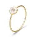 Laodun Trendy INS Fashion Jewelry S925 Ring Personalized Enamel Design Minimalist Zircon Sterling Silver Rings Vermeil