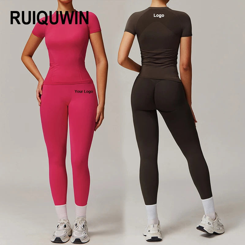 RUIQUWIN 2025 New Custom Active Wear Yoga Suit Set Fitness Yoga Women Jogger Set Sportswear Gym Fitness Sets