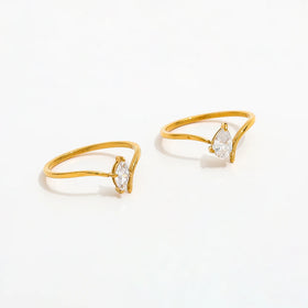 Fenny 18K Gold Plated Waterproof&Tarnish Free Fashion Designer Delicate Teardrop Zirconia Stainless Steel Wholesale Jewelry