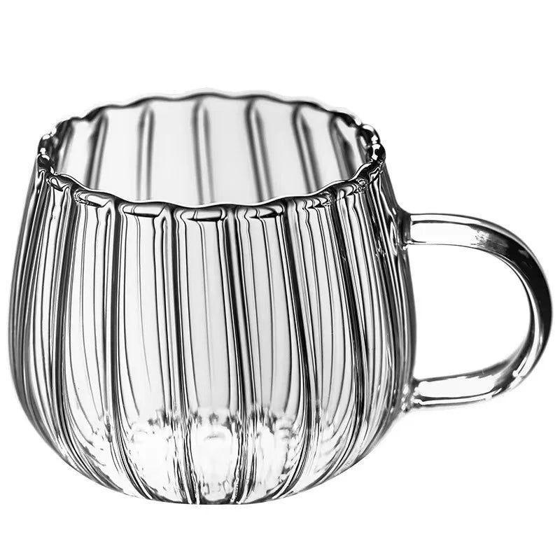 Vertical Striped Borosilicate Glass Water Cup Clear Tea Glass Cup Coffee Cup
