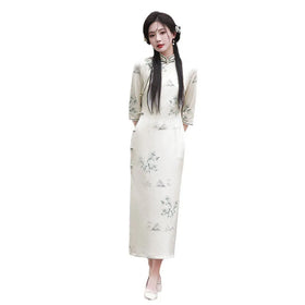 New Composite Dress Girls Ladies Women's Clothing Chinese Traditional Style Cheongsam Retro Improved Qipao Long Dress for Women