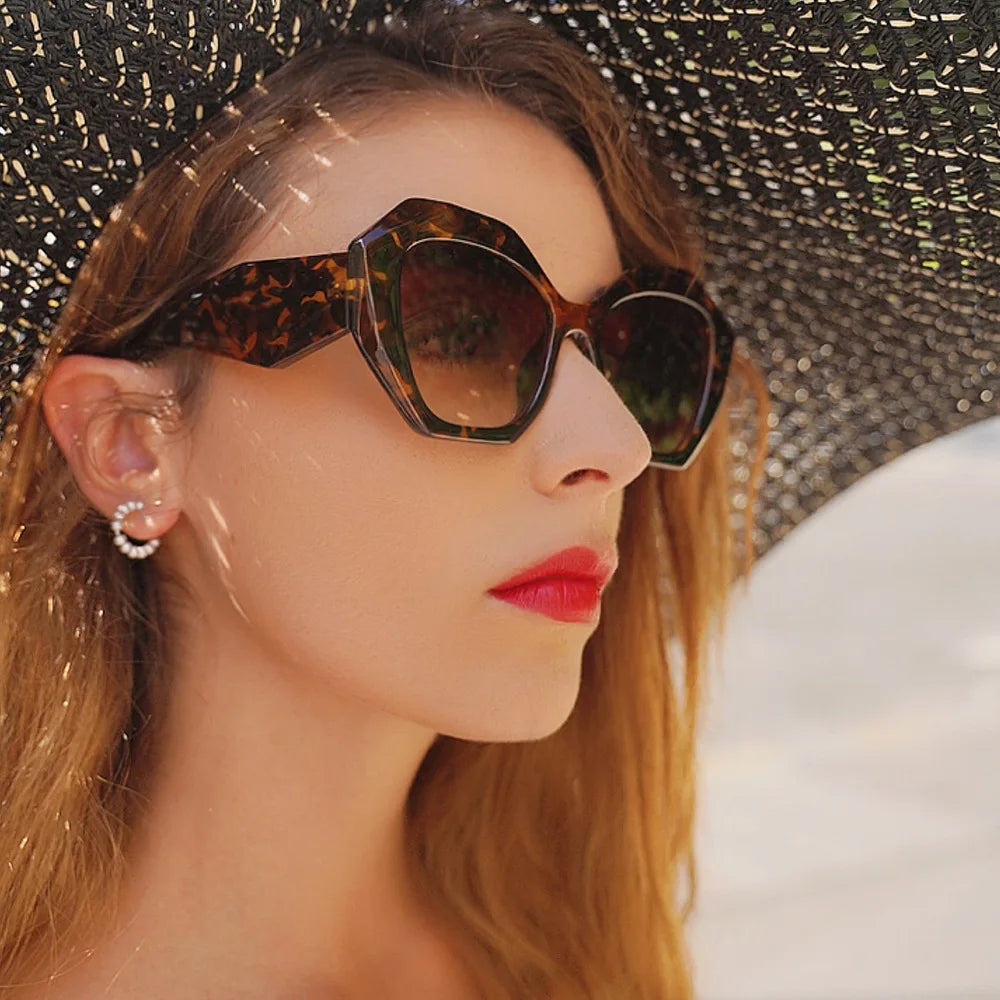 Thick Irregular Polygon Sunglasses for Women Vintage Make Your Brand Sunglass Sun Glasses Female Elegant Shades Women Sunglasses